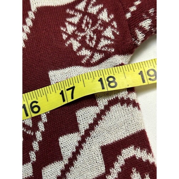 PINK REPUBLIC Burgundy and White Drop-Shoulder Open Cardigan Medium - Picture 6 of 7